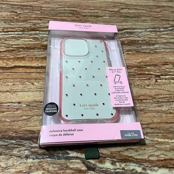 Kate Spade Crystal Phonecase for iPhone 13 Pro Defensive Hardshell
